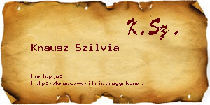 Knausz Szilvia névjegykártya